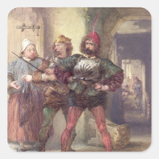 Snel, Nym en Bardolph Vierkante Sticker (Voorkant)