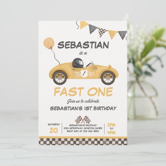 Snel op één dag geel rijzenkrantsoen kaart (Staand voorkant)