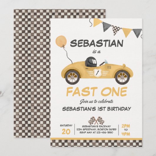 Snel op één dag geel rijzenkrantsoen kaart (Voorkant / Achterkant)