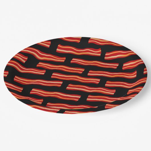 Snel patroon met Bacon Strips Papieren Bordje (Gekanteld)