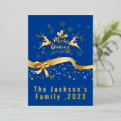 Snel penseelscript, met Kerstmis Folie Feestdagenkaart (Staand Voorkant)