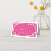 Snel plaatje | Fuchsia Papel Picado Pattern Plaatskaartje (Voorkant)