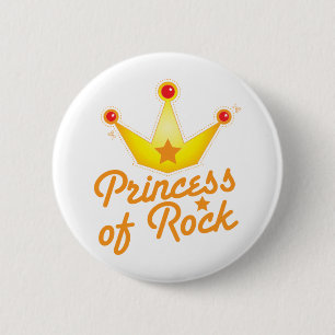 SNEL! Princess of rock Rockabilly-design Ronde Button 5,7 Cm