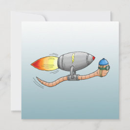 Snel Raketworm Verjaardagskaart Kaart