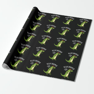 Snel-rapper Grappige Dinosaur Pun Donkere BG Cadeaupapier
