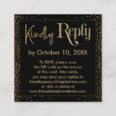 Snel reageren Festive Confetti QR Code Black RSVP Informatiekaartje (Voorkant)