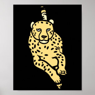 Snel rennende jachtluipaard wilde kat dier jaagt o poster