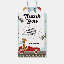 Snel rijden met racen op zaterdag Dank je Label Cadeaulabel