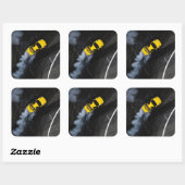 Snel rijden met sportauto's - Volwassenen en Kinde Vierkante Sticker (Vel)