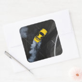 Snel rijden met sportauto's - Volwassenen en Kinde Vierkante Sticker (Envelop)