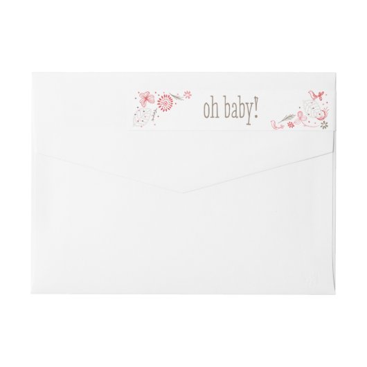 Snel roze Natuur Bouquet New Baby (Achterkant)