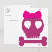 SNEL! roze schedel Briefkaart (Voorkant / Achterkant)
