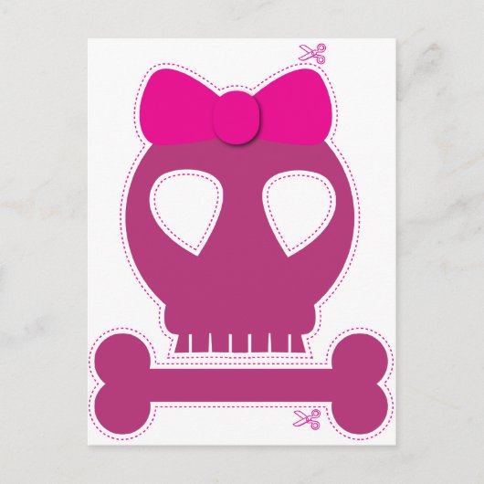 SNEL! roze schedel Briefkaart (Voorkant)