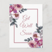 Snel roze Waterverf Floral Briefkaart (Voorkant)
