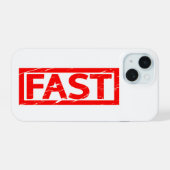 Snel stempel iPhone 15 case (Achterkant horizontaal)