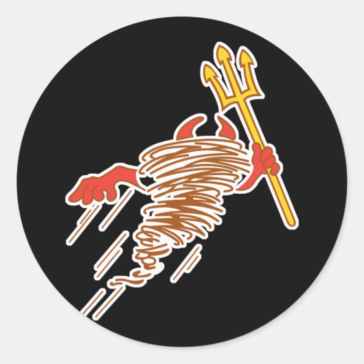 snel stofduivel duivel ronde sticker (Voorkant)