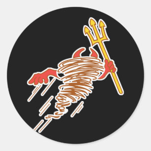 snel stofduivel duivel ronde sticker