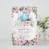 Snel tea Party Baby Shower-uitnodigingen (Staand voorkant)