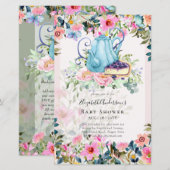 Snel tea Party Baby Shower-uitnodigingen (Voorkant / Achterkant)