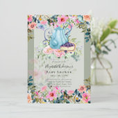 Snel tea Party Baby Shower-uitnodigingen (Staand voorkant)