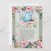 Snel tea Party Baby Shower-uitnodigingen (Achterkant)