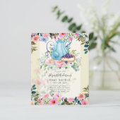 Snel tea Party Baby Shower-uitnodigingen (Staand voorkant)