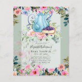 Snel tea Party Baby Shower-uitnodigingen Flyer (Voorkant)