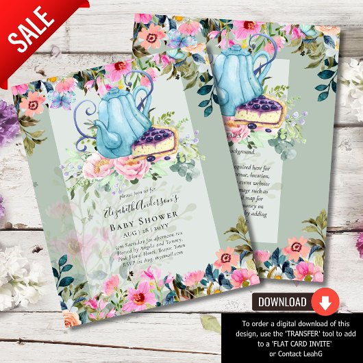 Snel tea Party Baby Shower-uitnodigingen Flyer