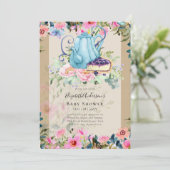 Snel tea Party Baby Shower-uitnodigingen Kaart (Staand voorkant)