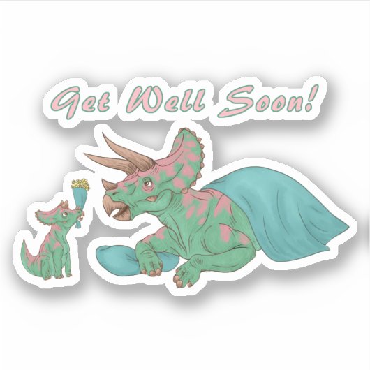 Snel Triceratops Sticker (Voorkant)