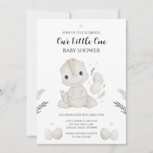 Snel Uitkomende Dinosaurus Baby Shower Uitnodiging