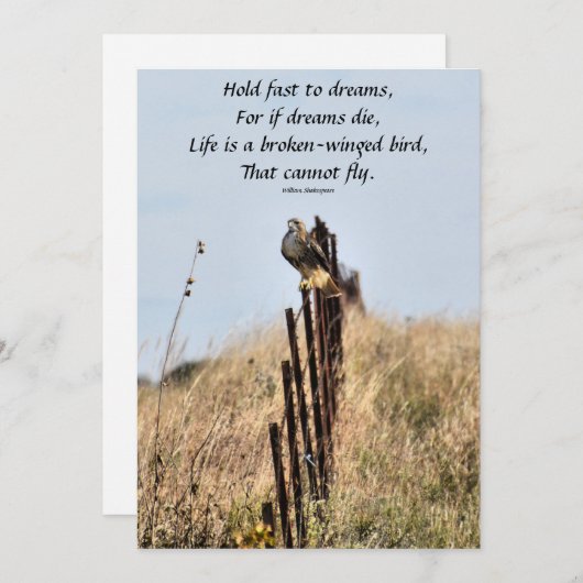 Snel vasthouden aan dromen kaart (Voorkant / Achterkant)