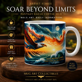 Snel verder dan de Eagle Fantasy Art limieten Koffiemok
