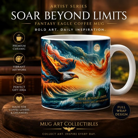 Snel verder dan de Eagle Fantasy Art limieten Koffiemok