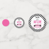 Snel & Vijf Roze Race Auto 5e Verjaardagsfeestje Confetti (Voorkanten)