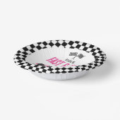 Snel & Vijf Roze Race Auto 5e Verjaardagsfeestje Papieren Kommen (Gebogen)