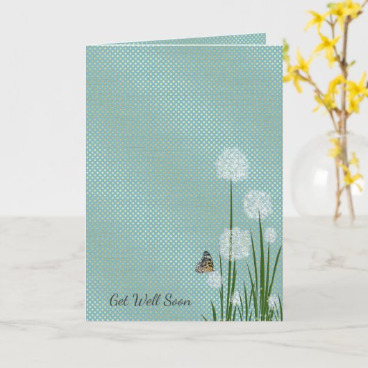 Snel vlinder op pufbloem kaart (Gele Bloem)