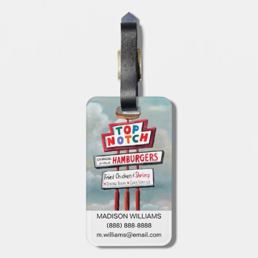 Snel voedsel bagagelabel (Achterkant verticaal)