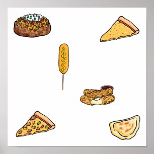 Snel voedsel collectie poster