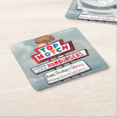 Snel voedsel kartonnen onderzetters (Schuin)