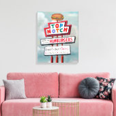 Snel voedsel tekenen canvas afdruk (Insitu (Woonkamer))