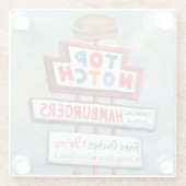 Snel voedsel tekenen glazen onderzetter (Achterkant)