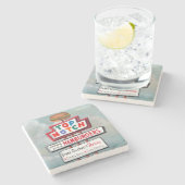 Snel voedsel tekenen stenen onderzetter (Zijkant)