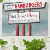 Snel voedsel tekenen theedoek (Gevouwen)