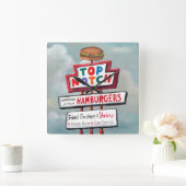 Snel voedsel tekenen vierkante klok (Huis)