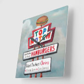 Snel voedsel tekenen vierkante klok (Hoek)