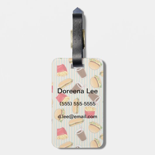 Snel voedselpatroon 2 bagagelabel (Achterkant verticaal)