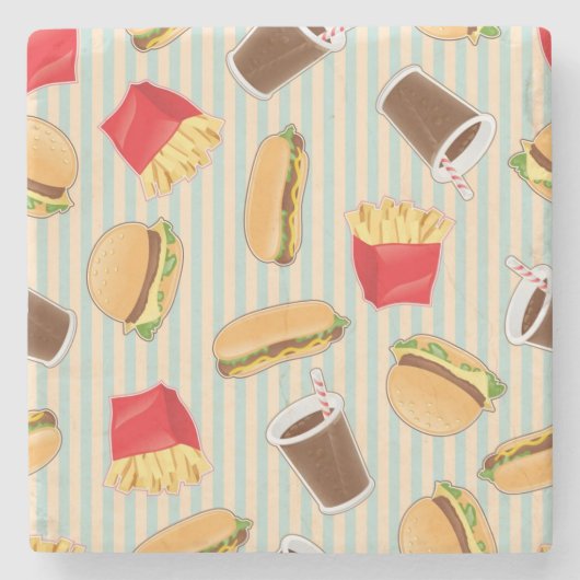 Snel voedselpatroon 2 stenen onderzetter (Voorkant)