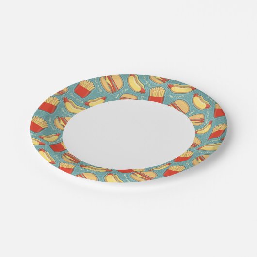 Snel voedselpatroon 3 papieren bordje (Gekanteld)