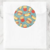 Snel voedselpatroon 3 ronde sticker (Tas)